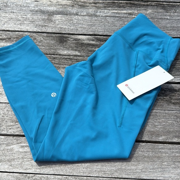 Lululemon Wunder Train High-Rise Tight Pockets 25 Hawaiian Blue size 10 NWT